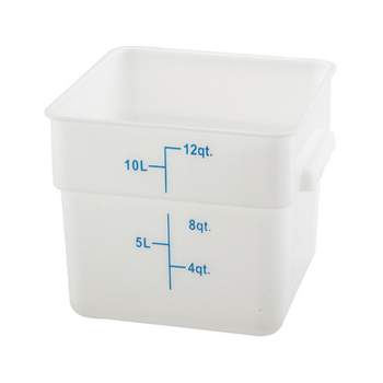Vigor 12, 18, and 22 Qt. White Round Polypropylene Food Storage Container  Lid