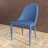 LeisureMod Dining Chair Upholstered in Leather with Metal Legs Set of 2 Seville Collection - 2 of 4