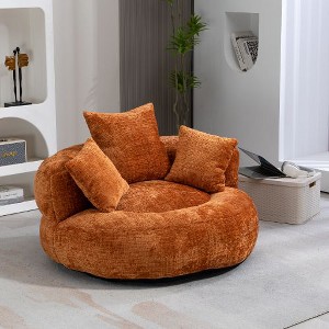 CAVINAS High Back Bean Bag Chair, Lazy Sofa Lounger with Three Pillows for Adults and Kids, Single Sofa Chair, Indoor & Outdoor, Orange - 1 of 4