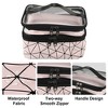 Unique Bargains Double Layer Makeup Bag Cosmetic Travel Bag Case Organizer Bag Clear Bags for Women 1 Pcs - 3 of 4