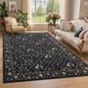 Machine Washable Area Rug Floral Printed Carpet Non Slip Stain Resistant Farmhouse Floor Cover Soft Low Pile Indoor Rugs for Bedroom Kitchen - 3 of 4