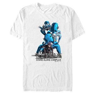 Mens Ghost in the Shell Stand Alone Complex Motoko Tachikomas Fight Pose T Shirt - 1 of 3