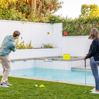 GoSports Yard Links Golf Game with Yellow Buckets and Tee Markers