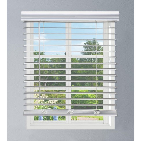 Cordless faux store wood blinds