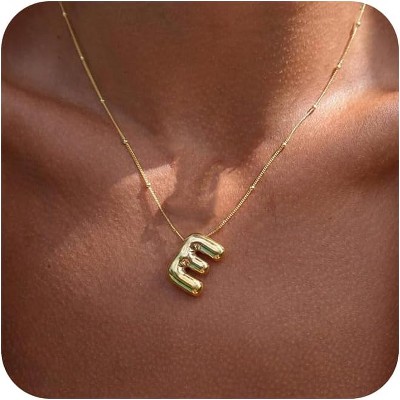 thumbnail image 2 of Initial Necklace - Silver & Gold Small Initial Pendant Necklace 2 of 9