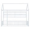 Twin Size Metal House Bed Frame with Fence and Shelves - 4 of 4