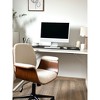 Nordlys Wood and Corduroy Adjustable Office Chair Modern Design Style Upholstery Bedroom - 3 of 4