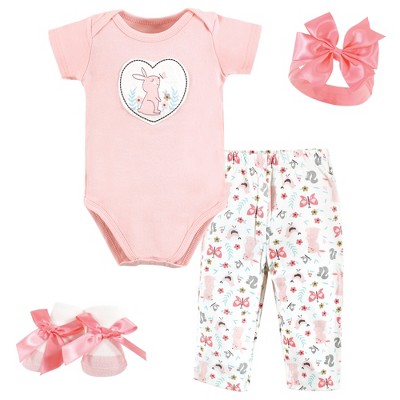 Hudson Baby Infant Girl Layette Boxed Giftset, Bunny, 0-6 Months : Target