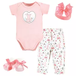 Hudson Baby Infant Girl Layette Boxed Giftset, Bunny, 0-6 Months