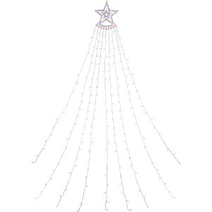 Northlight LED Lighted Waterfall Tree Outdoor Multi-Function Christmas Decoration - 12.5' - Multicolor Lights - 1 of 4