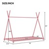 Okak Twin Size Bed Frame, Metal Twin Size House Platform Bed with Triangle Structure for Bedroom - 3 of 4