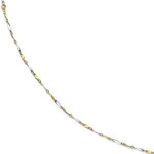 Black Bow Jewelry 10k Two Tone Gold Polished 2.5mm Fancy Link Anklet, 9-10 Inch - 1 of 4