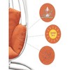 33"Aluminum Egg Chair; Hanging Swing Chair with Thickness Cushion - 4 of 4