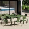 WestinTrends Playa 7-Piece Outdoor Rectangular Metal Patio Dining Table Set With Mid-Century Modern Stackable Patio Side Chairs - 2 of 4
