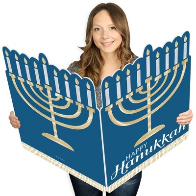 Big Dot of Happiness Happy Hanukkah - Hanukkah Giant Greeting Card - Big Shaped Jumborific Card