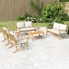 vidaXL Garden Lounge Set Cream White Bamboo Large Modular - 2 of 4