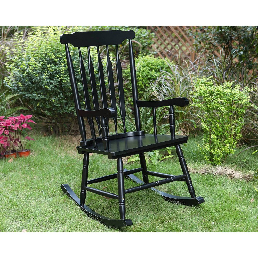 Outdoor Poplar Wood Rocking Chair - Captiva Designs: UV & Water-Resistant, Patio Accent Furniture