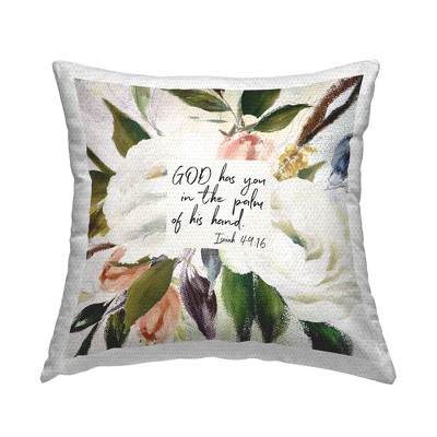 Stupell Industries Palm Of His Hand Religious Floral Blossom Proverb