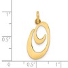 Black Bow Jewelry 14k Yellow Gold, Ella Collection, LG Fancy Script Initial Pendant A-W - 3 of 4