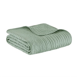 Gracie Mills Salvatore Oversized Stitched Scalloped Edges Throw Blanket - 1 of 4