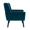 CAVINAS Modern Ergonomics Accent Chair, Soft Linen Material Living Room Chair with Black Legs and Backrest - 3 of 4