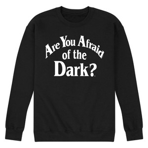 Men's - Are You Afraid of the Dark - White Logo Graphic Fleece Sweatshirt - 1 of 4