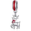Sterling Silver Christmas Charm - Santa Hat & Deer Bead for Bracelets, Holiday Gift for Women - 2 of 4