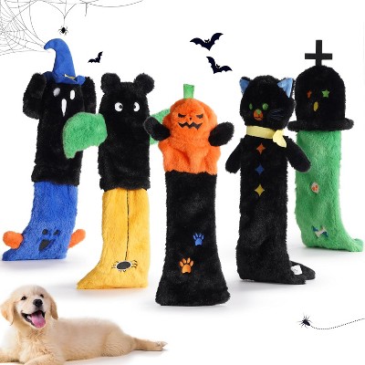 Nocciola 5 PCS Halloween Dog Squeaky Toys,Christmas gift,No Stuffing Plush Dog Toys with Crinkle Paper, Small, Medium and Large Dogs