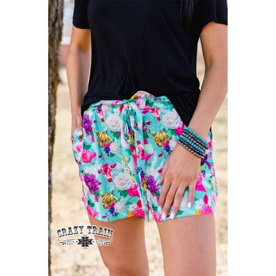 Women's Floral Frenzy Highlander Shorts - Crazy Train