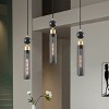 BAOURE 25in Black and Gold Linear Pendant Light with Cylindrical Mesh Shades, 3 Light Modern Chandelier for Dining Room Kitchen Island Living Room - 2 of 4