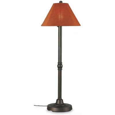Patio Living Concepts San Juan Floor Lamp 30107 with 2 bronze body and chili linen Sunbrella shade fabric