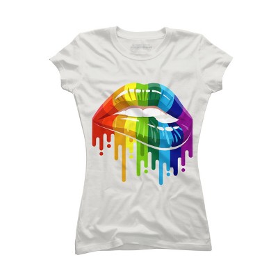 Adult Design By Humans Rainbow Pride Lip Melt By COVI T-Shirt