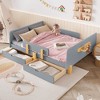 Okak Twin/Full Size Platform Beds with Storage Drawers & Hooks,Solid Wood Bed Frame for Kids,Teens,No Spring Box Needed - 3 of 4