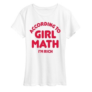 Women's - Instant Message - Girl Math Im Rich Short Sleeve Graphic T-Shirt - 1 of 4