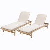 Set of 2 Outdoor Wooden Chaise Lounge Chairs with Water-Resistant Cushions, Reclining Patio Chairs for Pool, Deck, or Backyard-The Pop Home - 2 of 4