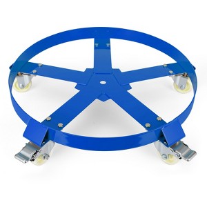 55-Gallon Drum Dolly, Heavy-Duty Steel Dolly with Cross Braces & Swivel Casters Wheel, 2000lbs Load Capacity, Non Tipping Design - 1 of 4