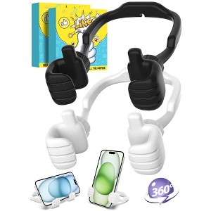 CALDEVER 1 pcs Cell Phone Holder in Black, Thumbs up Lazy Phone Stand Holder, Funny Gadgets Stocking Stuffer - Christmas Gifts  for Men Women Adults - 1 of 4