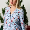 Womens Christmasville Women's Luxe Pajama Pant Set - Posh Peanut - 3 of 4