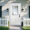 Lirago 36 x 80 Left Hand Inswing White Fiberglass Front doors with Brickmould 4-9/16" Vinyl Frame Low-E Glass - 4 of 4