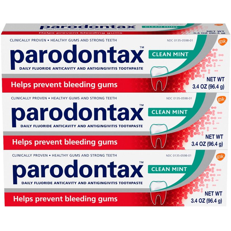Parodontax Clean Daily Fluoride Anticavity and Antigingivitis Toothpaste - Mint - 3.4oz/3pk, 1 of 7