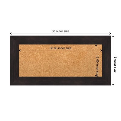 Espresso Framed Natural Cork Bulletin Board 39" x 21"