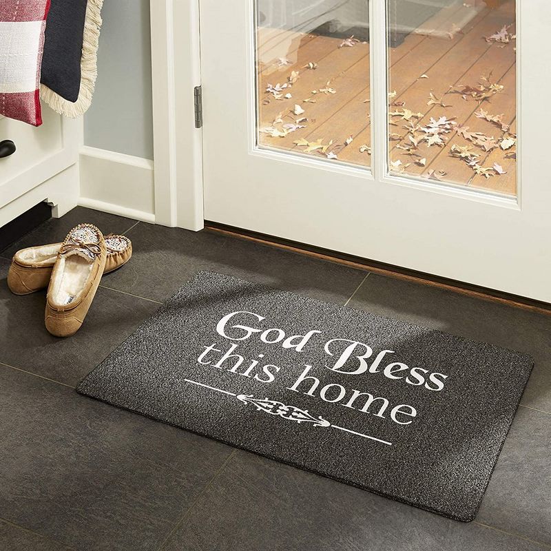 J&V TEXTILES "God Bless This Home" Outdoor Rubber Doormat 18" x 30", 2 of 4