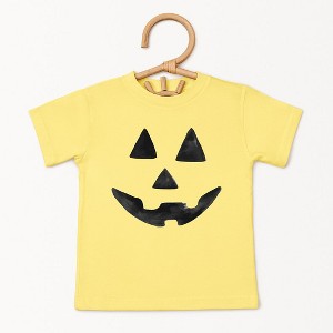 The Juniper Shop Watercolor Jack-O-Lantern Face Toddler Short Sleeve Tee - 1 of 3