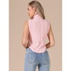 INSPIRE CHIC Women's Sleeveless Textured Business Casual Outfits Trendy Tank Top Mock Neck Shirts - 3 of 4