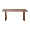 KWPZQEB Rectangular Dining Table, 63" Wooden Kitchen Table with Solid Wood Finish, Farmhouse Kitchen Table with Double Robust Pedestal - 2 of 4