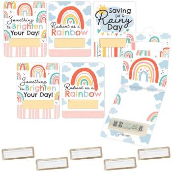 Big Dot of Happiness Hello Rainbow - DIY Assorted Boho Baby Shower and Birthday Cash Holder Gift - Funny Money Cards - Set of 6