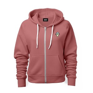 Dalix Mushroom Glow in the Dark Embroidered Zip Hoodie Fleece Fungi Long Sleeve Pocket Warm Soft Mens - 1 of 4