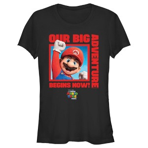Juniors Womens The Super Mario Bros. Movie Mario Our Big Adventure Begins Now Red T-Shirt - 1 of 4