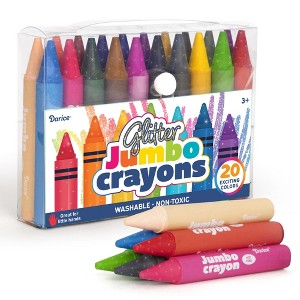 Darice Jumbo Glitter Crayons for Toddlers, 20 Colors - 1 of 4
