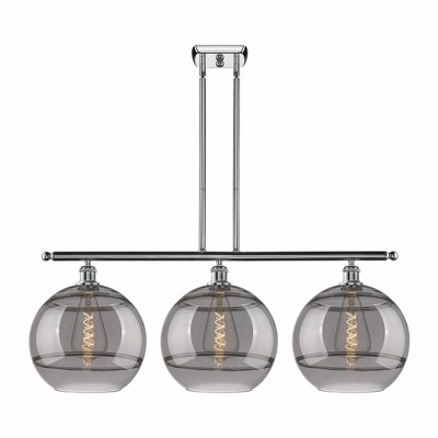 Rochester - 3 Light Stem Hung Island In Industrial Style-13.88 Inches Tall and 38.5 Inches Wide
